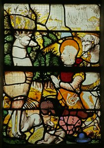 Window depicting the vision of St Eustace by French School